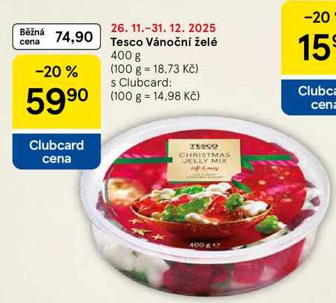Tesco Vánoční želé, 400 g 