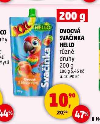 OVOCNÁ SVAČINKA HELLO, 200 g 
