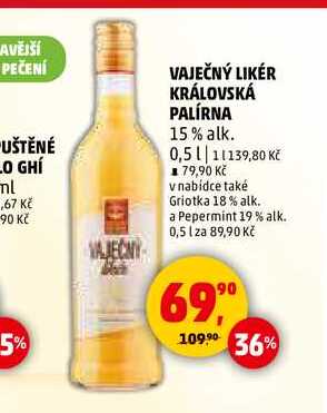 VAJEČNÝ LIKÉR KRÁLOVSKÁ PALÍRNA, 0,5 l