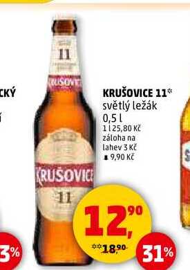 KRUŠOVICE 11 světlý ležák, 0,5 l