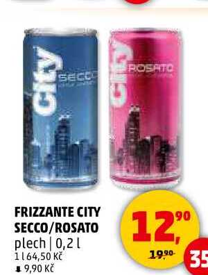 FRIZZANTE CITY SECCO/ROSATO plech, 0,2 l