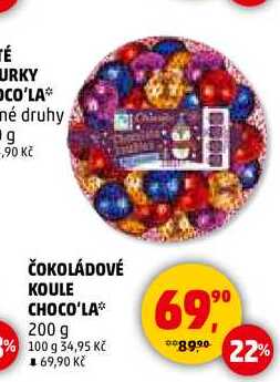 ČOKOLÁDOVÉ KOULE CHOCO'LA, 200 g 