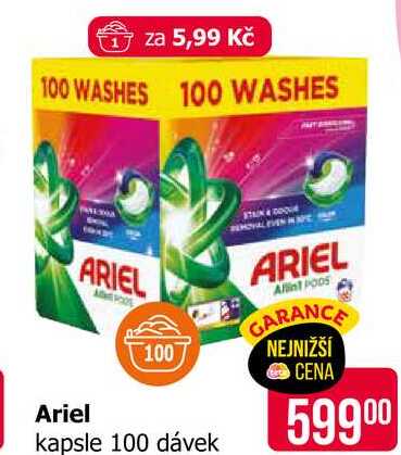 Ariel kapsle 100 dávek 