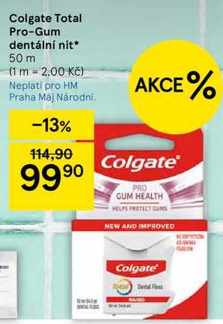Colgate Total Pro-Gum dentální nit, 50 m