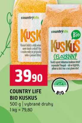 COUNTRY LIFE BIO KUSKUS 500 g vybrané druhy