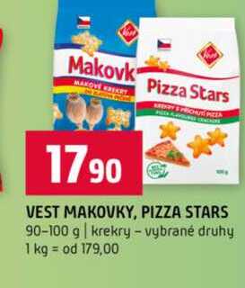VEST MAKOVKY, PIZZA STARS 90-100 g krekry vybrané druhy