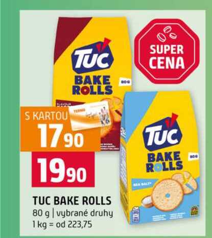TUC BAKE ROLLS 80 g vybrané druhy 