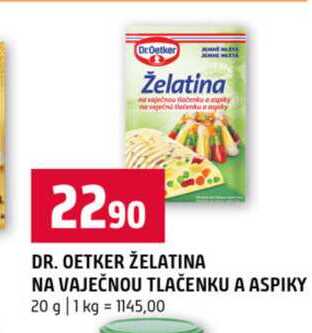 DR. OETKER ŽELATINA NA VAJEČNOU TLAČENKU A ASPIKY 20 g