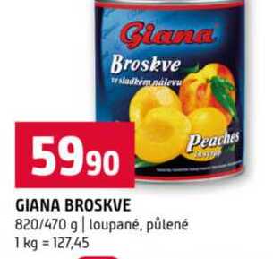 GIANA BROSKVE 820/470 g loupané, půlené 