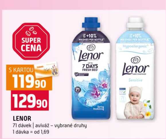 Lenor aviváž 71 dávek, vybrané druhy 