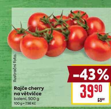 Rajče cherry na větvičce balení, 500 g 