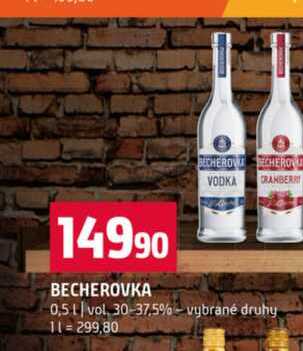 BECHEROVKA 0,5l vol, 30 37,5% vybrané druhy