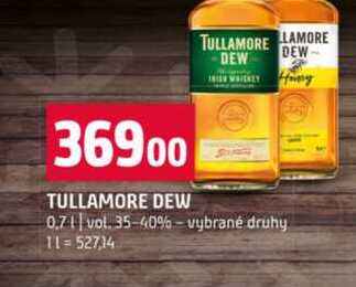 TULLAMORE DEW 0.7l vol. 35-40% vybrané druhy