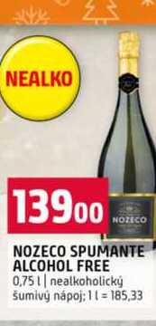 NOZECO NOZECO SPUMANTE ALCOHOL FREE 0,75l nealkoholický šumivý nápoj