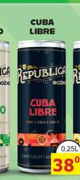 REPUBLICA CUBA LIBRE 0,25l míchaný nápoj