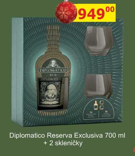 Diplomatico Reserva Exclusiva 700 ml + 2 skleničky 