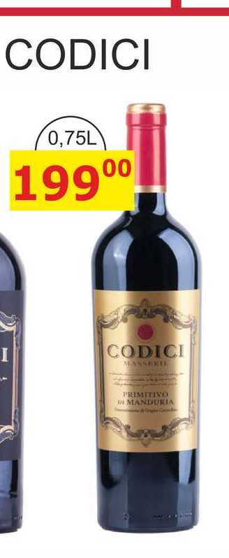 PRIMITIVO CODICI ITÁLIE 0,75L
