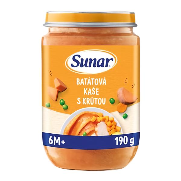 Sunar Příkrm batátová kaše s krůtím masem, 6m+