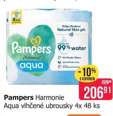Pampers Harmonie Aqua vlhčené ubrousky 4x 48 ks 