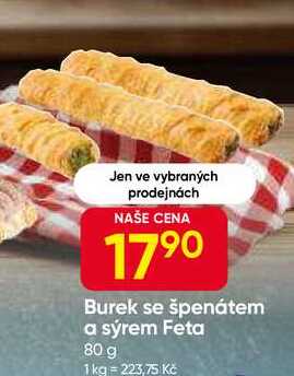 Burek se špenátem a sýrem Feta 80 g