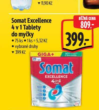 Somat Excellence 4 v 1 Tablety do myčky 75 ks