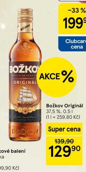 Božkov Originál 37.5%, 0.5 l