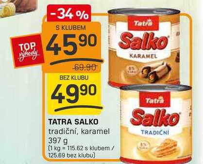 TATRA SALKO tradiční, karamel 397 g