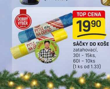 SÁČKY DO KOŠE zatahovací, 301 - 15ks