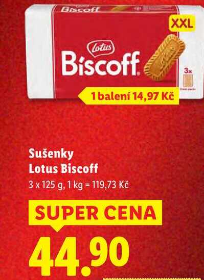 Sušenky Lotus Biscoff, 3x 125 g 