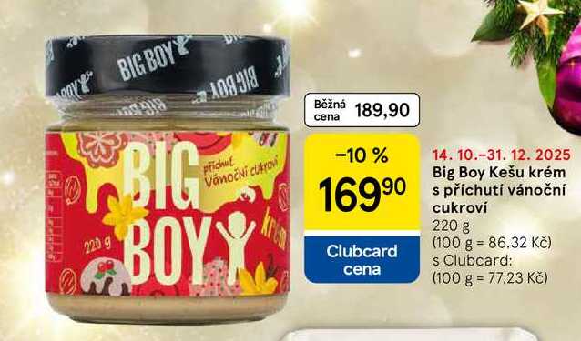 Big Boy Kešu krém 16990 s příchutí vánoční cukroví, 220 g  