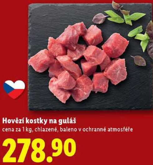 Hovězí kostky na guláš, cena za 1 kg
