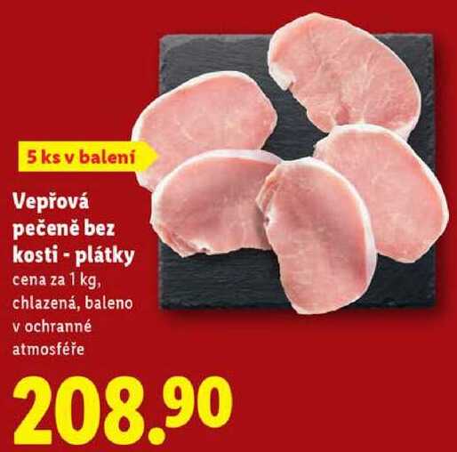 Vepřová pečeně bez kosti - plátky, cena za 1 kg