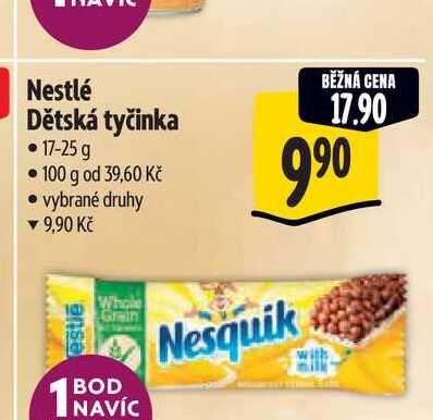 Nestlé Dětská tyčinka 17-25 g  