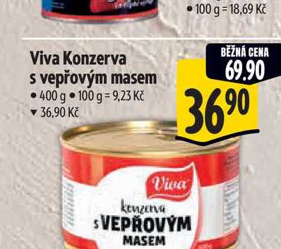 Viva Konzerva s vepřovým masem 400 g  