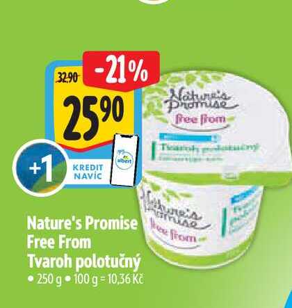  Nature's Promise Free From Tvaroh polotučný 250 g 