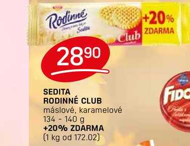 SEDITA RODINNÉ CLUB máslové, karamelové 134-140 g