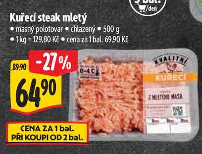 Kuřecí steak mletý, 500 g