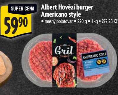 Albert Hovězí burger Americano style, 220 g