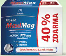 MaxiMag Hořčík 375 mg+B6 50+20 tobolek