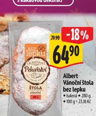  Albert Vánoční štola bez lepku 280 g
