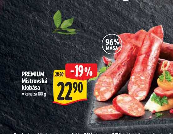 PREMIUM Mistrovská klobása  100 g