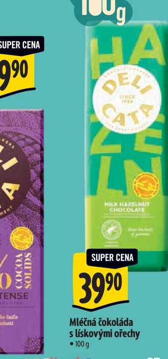  Mléčná čokoláda s lískovými ořechy 100 g 