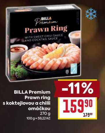 BILLA Premium Prawn ring s koktejlovou a chilli omáčkou 270 g  