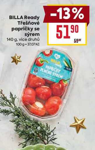 BILLA Ready Třešňové papričky se sýrem 140g