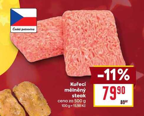 Kuřecí mělněný steak cena za 500 g