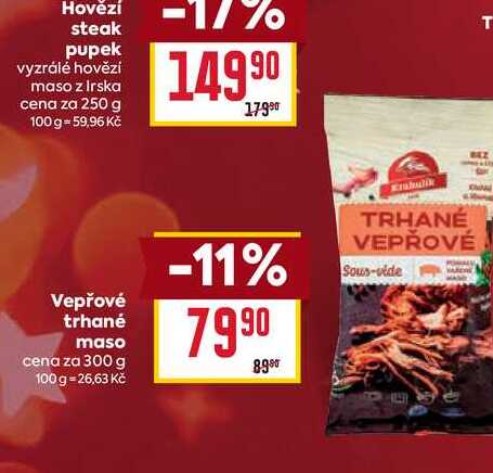 Vepřové trhané maso cena za 300 g