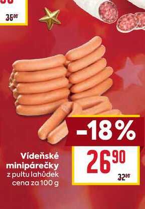 Vídeňské minipárečky z pultu lahůdek cena za 100g