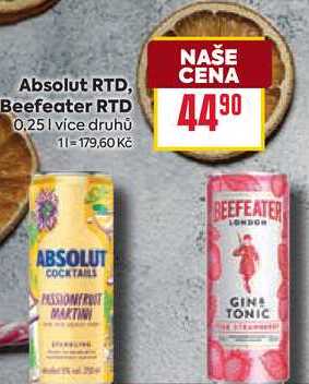 Absolut RTD, Beefeater RTD 0,25l