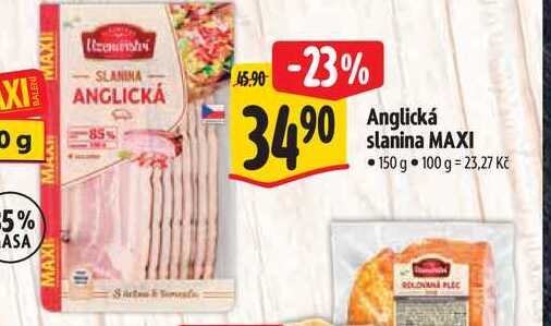 Anglická slanina MAXI, 150 g 