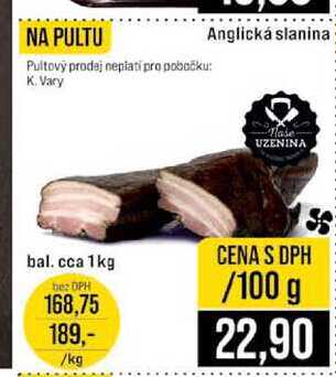 Anglická slanina 100g